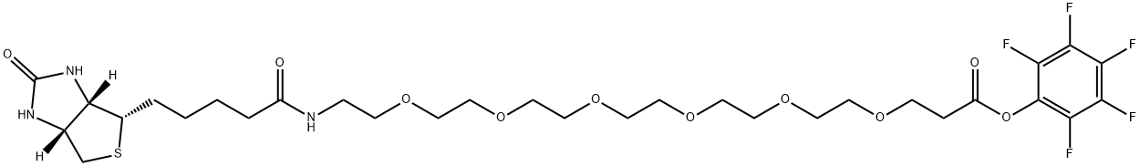 4,7,10,13,16,19-Hexaoxa-22-azaheptacosanoic acid, 27-[(3aS,4S,6aR)-hexahydro-2-oxo-1H-thieno[3,4-d]imidazol-4-yl]-23-oxo-, 2,3,4,5,6-pentafluorophenyl ester 结构式