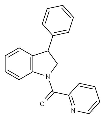 Methanone, (2,3-dihydro-3-phenyl-1H-indol-1-yl)-2-pyridinyl- 结构式
