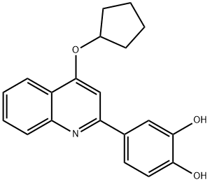 4-(4-(cyclopentyloxy)quinolin-2-yl)benzene-1,2-diol 结构式