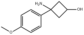 3-Amino-3-(4-methoxyphenyl)cyclobutan-1-ol 结构式