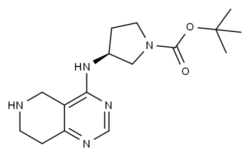 1-Pyrrolidinecarboxylic acid, 3-[(5,6,7,8-tetrahydropyrido[4,3-d]pyrimidin-4-yl)amino]-, 1,1-dimethylethyl ester, (3S)- 结构式