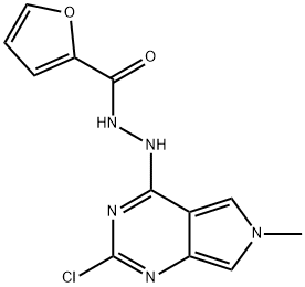 2-Furancarboxylic acid, 2-(2-chloro-6-methyl-6H-pyrrolo[3,4-d]pyrimidin-4-yl)hydrazide 结构式