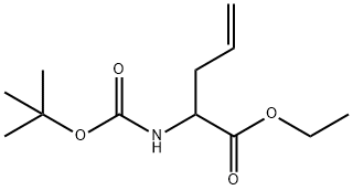 4-Pentenoic acid, 2-[[(1,1-dimethylethoxy)carbonyl]amino]-, ethyl ester 结构式