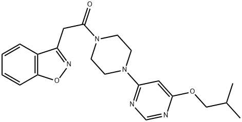 2-(Benzo[d]isoxazol-3-yl)-1-(4-(6-isobutoxypyrimidin-4-yl)piperazin-1-yl)ethanone 结构式