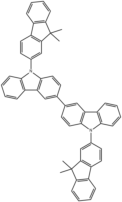 9,9'-联(9,9-二甲基-9H-芴-2-基)-3,3'-双-9H-咔唑 结构式