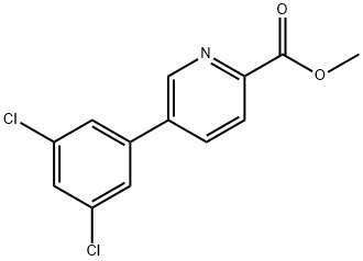 2-Pyridinecarboxylic acid, 5-(3,5-dichlorophenyl)-, methyl ester 结构式