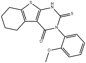 2,3,5,6,7,8-六氢-3-(2-甲氧基苯基)-2-硫代[1]苯并噻吩并[2,3-D]嘧啶-4(1H)-酮 结构式