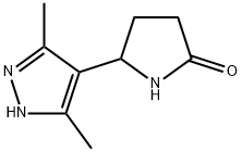 5-(3,5-二甲基-1H-吡唑-4-基)吡咯烷-2-酮 结构式