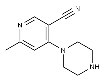 3-Pyridinecarbonitrile, 6-methyl-4-(1-piperazinyl)- 结构式