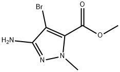 3-氨基-4-溴-1-甲基-1H-吡唑-5-羧酸甲酯 结构式