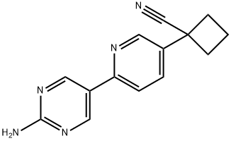 Cyclobutanecarbonitrile, 1-[6-(2-amino-5-pyrimidinyl)-3-pyridinyl]- 结构式