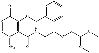 1-氨基-3-(苄氧基)-N-(2-(2,2-二甲氧基乙氧基)乙基)-4-氧代-1,4-二氢吡啶-2-甲酰胺 结构式