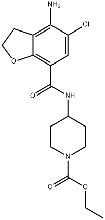 Prucalopride Impurity 10/ethyl 4-(4-amino-5-chloro-2,3-dihydrobenzofuran-7-carboxamido)piperidine-1-carboxylate 结构式