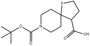 8-(叔-丁氧羰基)-1-硫杂-8-氮杂螺[4.5]癸烷-4-羧酸 结构式