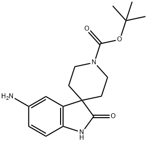 5-氨基-2-氧螺环[二氢吲哚-3,4'-哌啶]-1'-羧酸叔丁酯 结构式
