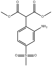 Propanedioic acid, 2-[2-amino-4-(methylsulfonyl)phenyl]-, 1,3-dimethyl ester 结构式