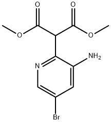 Propanedioic acid, 2-(3-amino-5-bromo-2-pyridinyl)-, 1,3-dimethyl ester 结构式