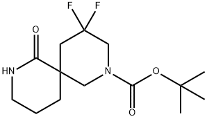 叔-丁基 4,4-二氟-7-氧亚基-2,8-二氮杂螺[5.5]十一烷-2-甲酸基酯 结构式