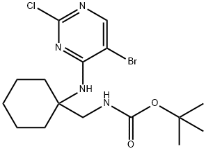 ((1-((5-溴-2-氯嘧啶-4-基)氨基)环己基)甲基)氨基甲酸叔丁酯 结构式