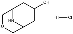 3-Oxa-9-azabicyclo[3.3.1]nonan-7-ol, hydrochloride (1:1) 结构式