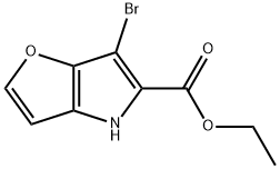 6-Bromo-4H-furo[3,2-b]pyrrole-5-carboxylic acid ethyl ester 结构式