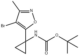 (1-(4-溴-3-甲基异恶唑-5-基)环丙基)氨基甲酸叔丁酯 结构式