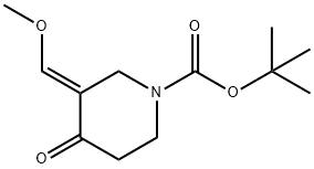 3-甲氧基亚甲基-4-氧-哌啶-1-羧酸叔丁酯 结构式