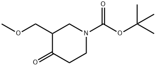 3-甲氧基甲基-4-氧-哌啶-1-羧酸叔丁酯 结构式