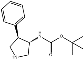 N-[(3S,4R)-4-苯基吡咯烷-3-基]氨基甲酸叔丁酯 结构式