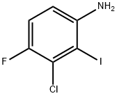 3-氯-4-氟-2-碘苯胺 结构式