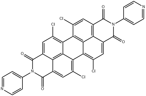 Anthra[2,1,9-def:6,5,10-d'e'f']diisoquinoline-1,3,8,10(2H,9H)-tetrone, 5,6,12,13-tetrachloro-2,9-di-4-pyridinyl- 结构式