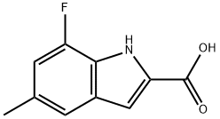 1H-Indole-2-carboxylic acid, 7-fluoro-5-methyl- 结构式
