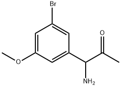 1-AMINO-1-(3-BROMO-5-METHOXYPHENYL)PROPAN-2-ONE 结构式