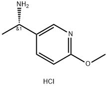 (S)-1-(6-甲氧基吡啶-3-基)乙胺盐酸盐 结构式