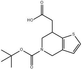 2-(5-(叔-丁氧羰基)-4,5,6,7-四氢噻吩并[3,2-C]吡啶-7-基)乙酸 结构式