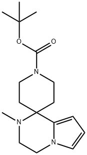 Spiro[piperidine-4,1'(2'H)-pyrrolo[1,2-a]pyrazine]-1-carboxylic acid, 3',4'-dihydro-2'-methyl-, 1,1-dimethylethyl ester 结构式