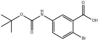 2-溴-5-((叔丁氧基羰基)氨基)苯甲酸 结构式