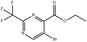 4-Pyrimidinecarboxylic acid, 5-bromo-2-(trifluoromethyl)-, ethyl ester 结构式