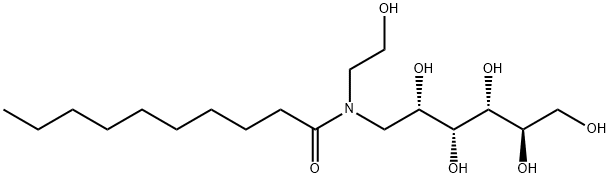 N-癸酰-N-(2-羟基乙基)葡萄糖胺 结构式