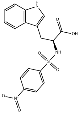 3-(1H-吲哚-3-基)-2-(4-硝基苯磺酰氨基)丙酸 结构式