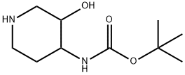 (3-羟基哌啶-4-基)氨基甲酸叔丁酯 结构式
