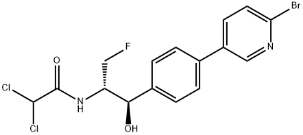 N-{2-[4-(6-Bromo-pyridin-3-yl)phenyl]-1-fluoromethyl-2-hydroxyethyl}-2,2-dichloroacetamide 结构式
