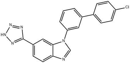 1-(4'-Chlorobiphenyl-3-yl)-6-(2H-tetrazol-5-yl)-1H-benzimidazole 结构式