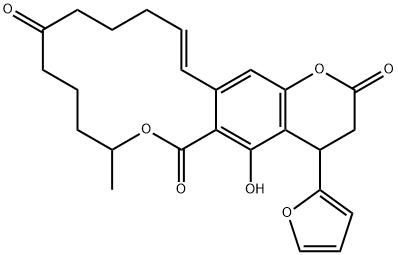4-(furan-2-yl)-5-hydroxy-8-methyl-3,4,8,9,10,11,14,15-octahydro-[1]oxacyclotetradecino[3,4-g]chromene-2,6,12(13H)-trione 结构式