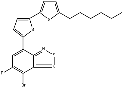 4-溴-5-氟-7-(5'-己基-[2,2'-联噻吩]-5-基)苯并[C][1,2,5]噻二唑 结构式