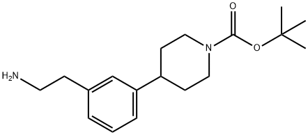 2-[3-(1-BOC-4-哌啶基)苯基]乙胺 结构式