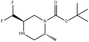 1-Piperazinecarboxylic acid, 5-(difluoromethyl)-2-methyl-, 1,1-dimethylethyl est… 结构式