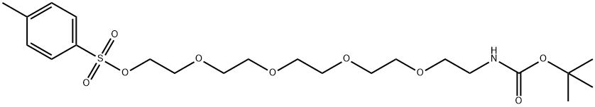 N-叔丁氧羰基-五聚乙二醇-对甲苯磺酸酯 结构式