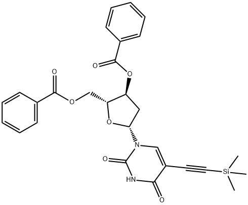 2'-Deoxy-5-[(triMethylsilyl)ethynyl]uridine 3',5'-Dibenzoate 结构式