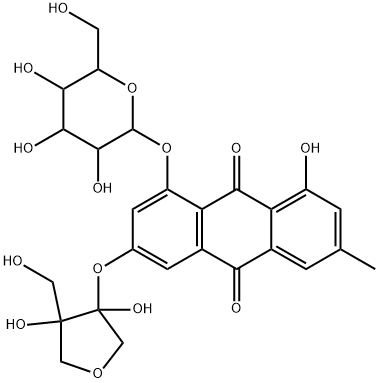 3-(D-apio-beta-D-furanosyloxy)-1-(beta-D-glucopyranosyloxy)-8-hydroxy-6-methylanthraquinone  结构式